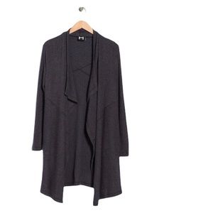 H by Bordeaux Rib Mix Waterfall Cardigan